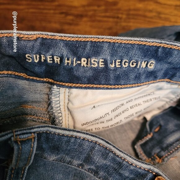 American Eagle Jeans 2 S Dream Jegging Super Hi Rise Tummy Control Medium Light - Picture 6 of 14